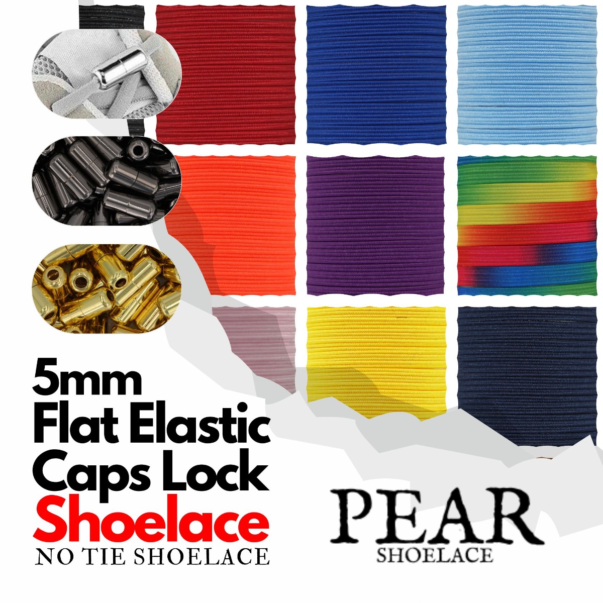 Adidas No Tie Shoelaces - Capsule Lock - Flat 5mm Elastic