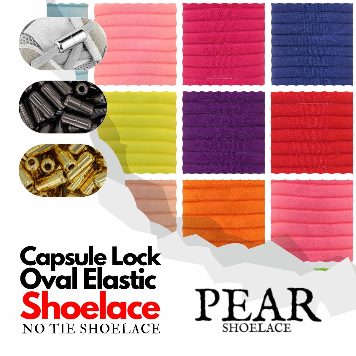 Capsule Lock - Oval - Elastic No Tie Shoelaces