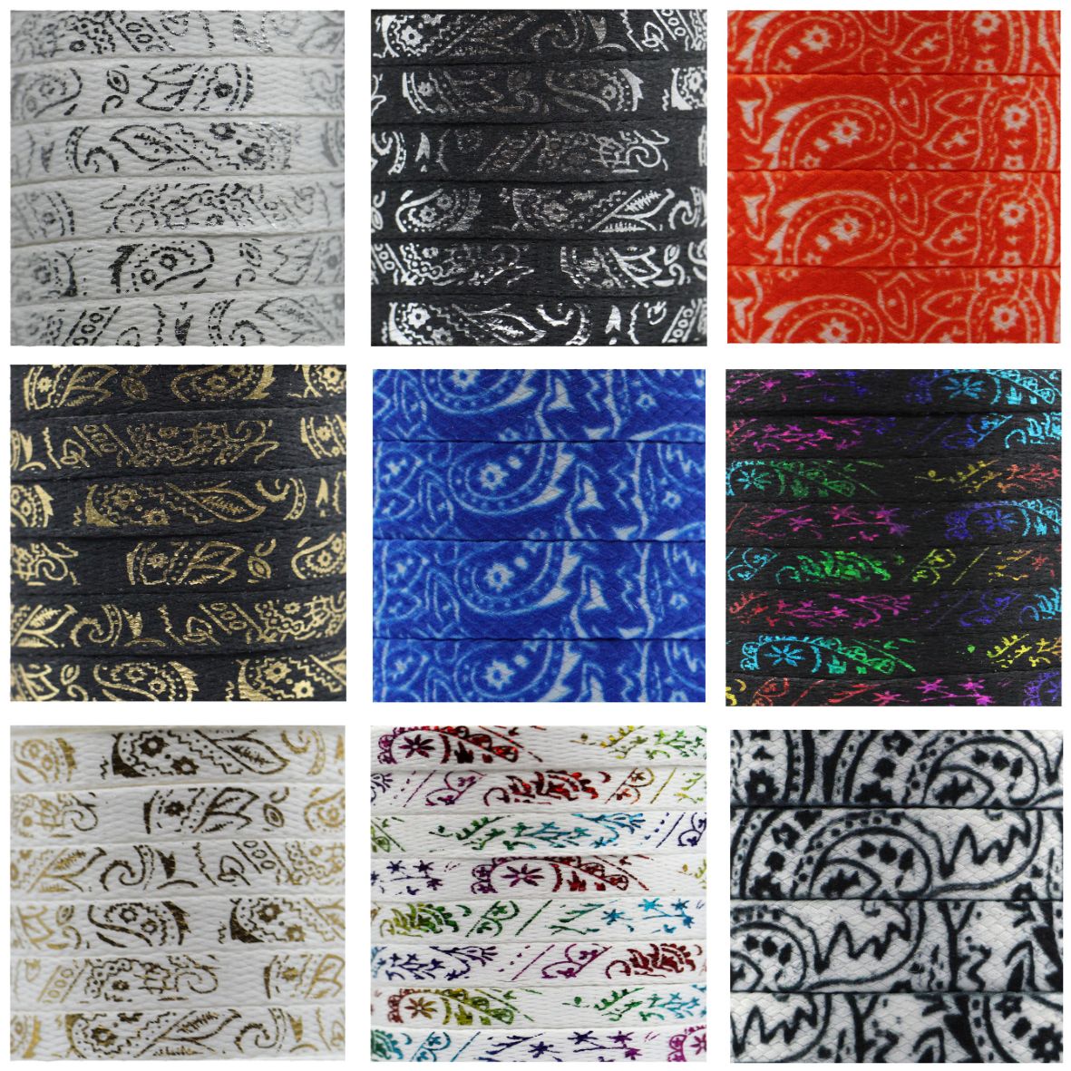 Paisley Shoelaces - 10mm