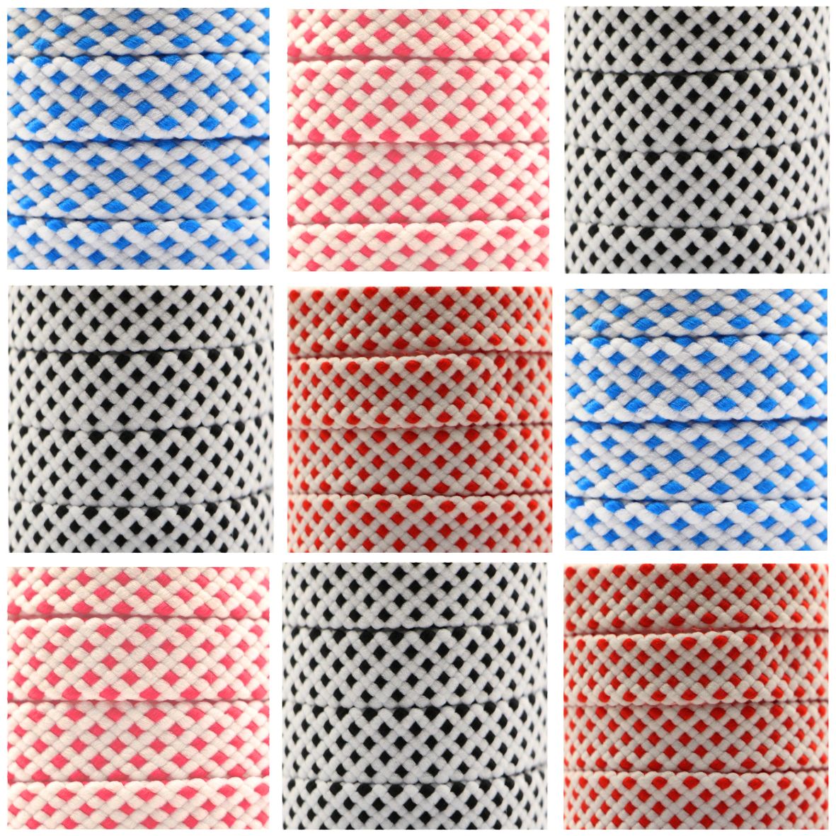 Spotted Shoelaces - 10mm - White Pattern Style